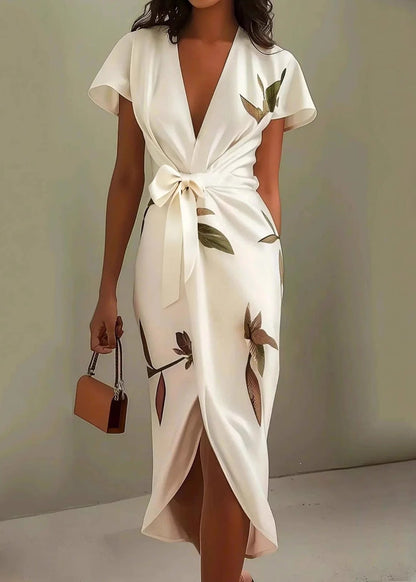 Élancya™ | Robe portefeuille florale à col V