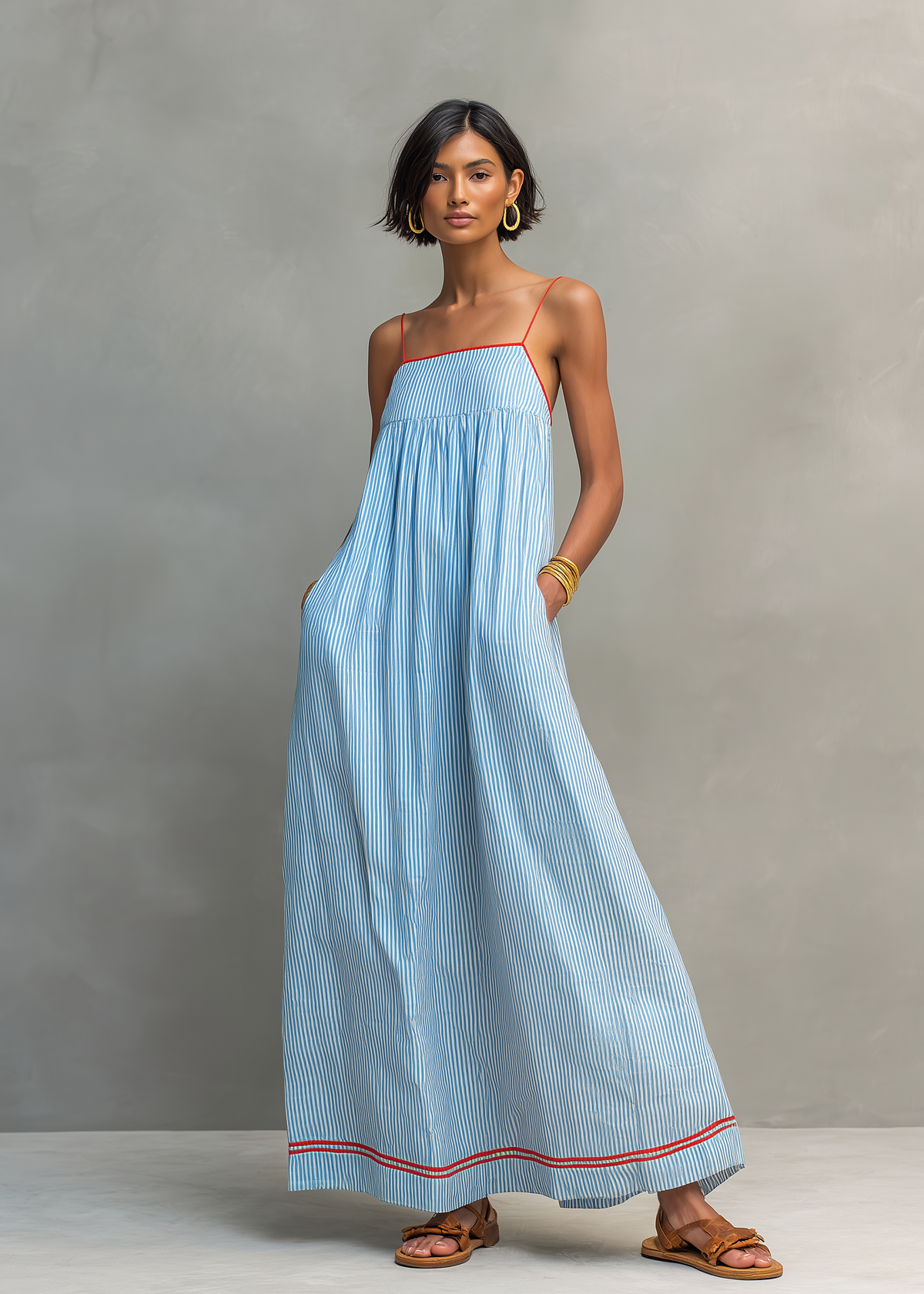 Linia™ | Robe longue Rayée Bohème