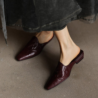Léonia™ | Sandales Mules en cuir pleine fleur