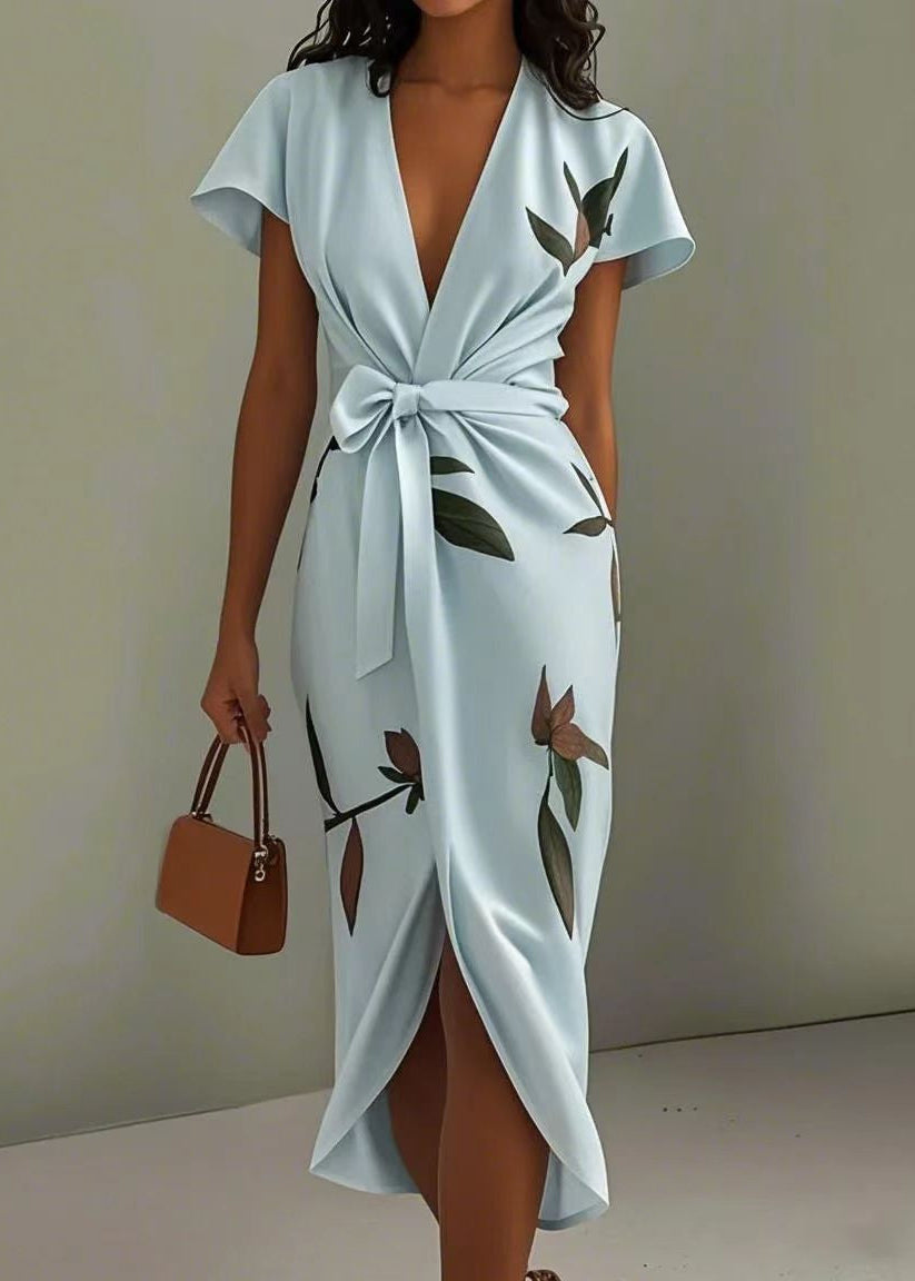 Élancya™ | Robe portefeuille florale à col V