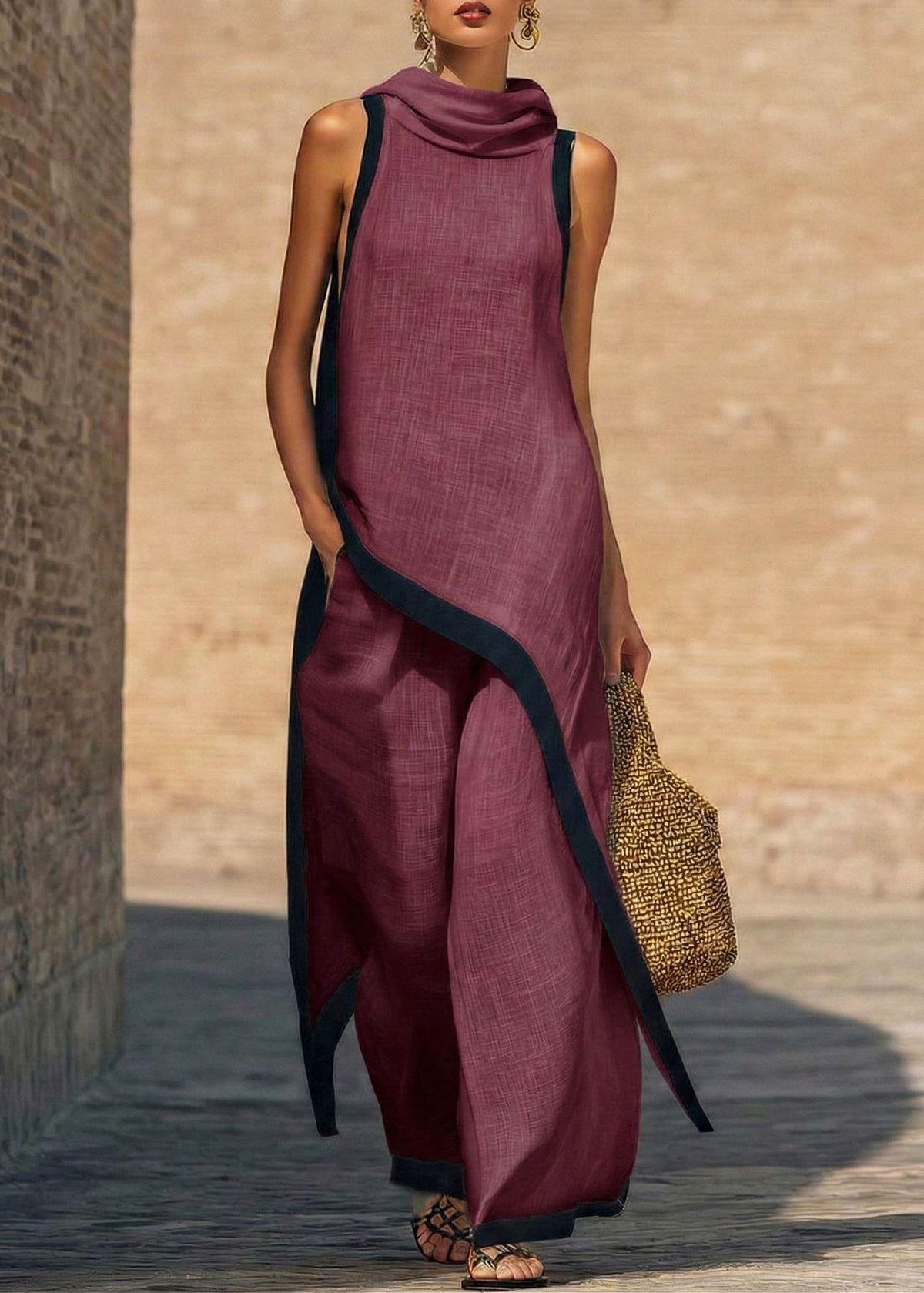 Léoria™ | Ensemble Fluide Asymétrique Élégant