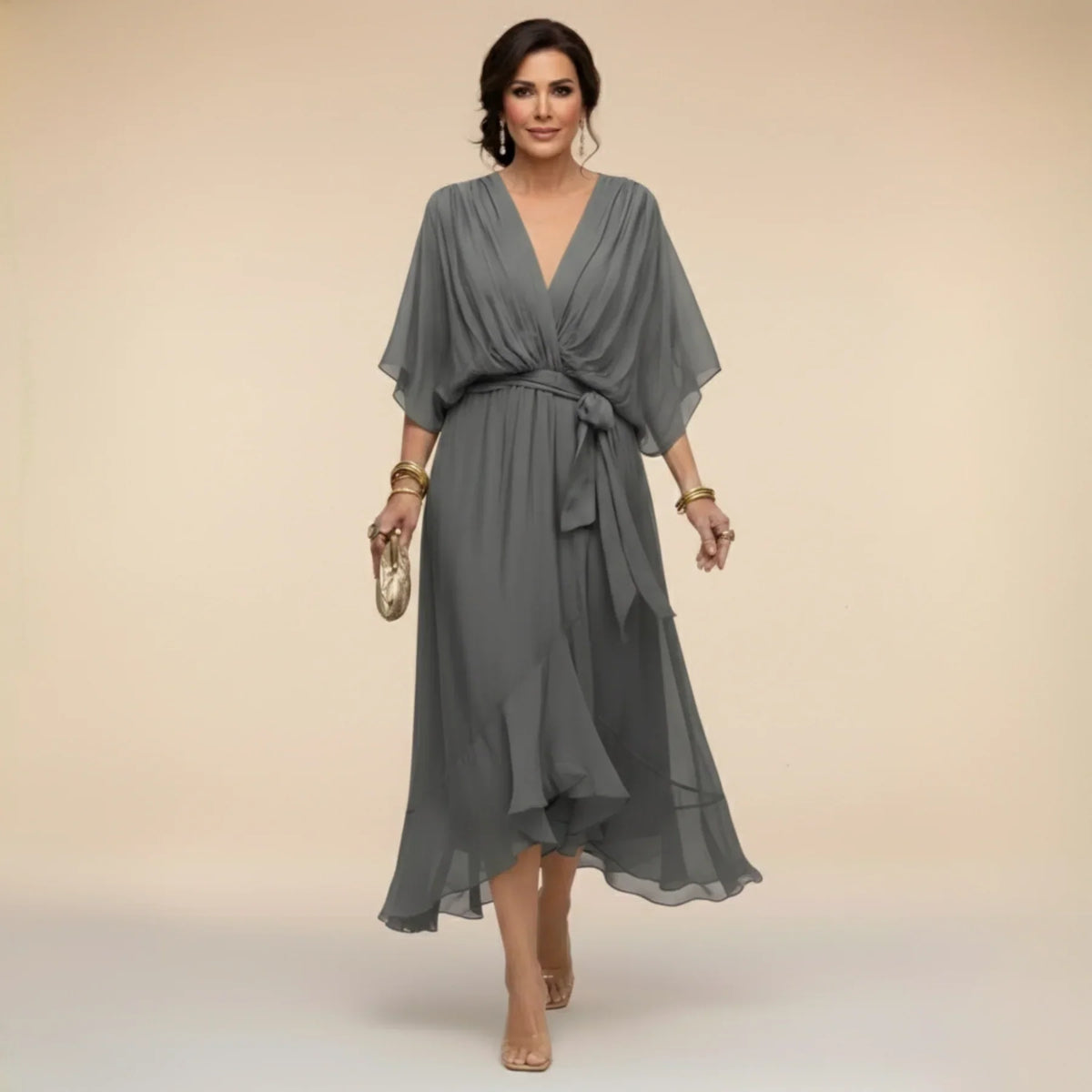 Alizéine™ | Robe fluide à col en V