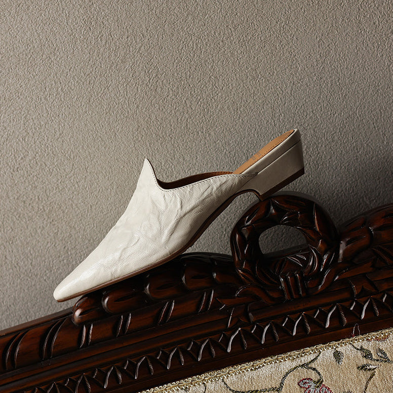 Léonia™ | Sandales Mules en cuir pleine fleur