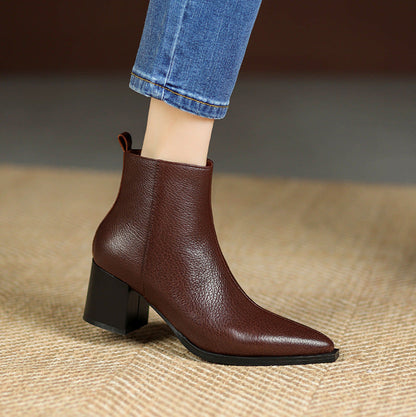Lysandre™ | Bottines en cuir véritable à talons hauts