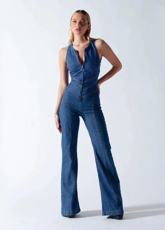 Morgane™ | Combinaison Izle denim