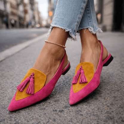Lorenia™ | Pièce Mules Élégance Colorée à Pompons