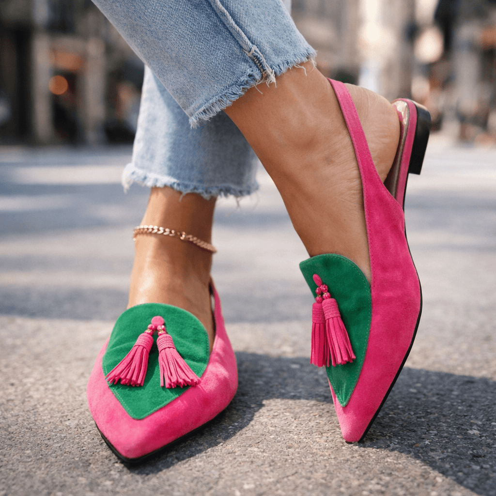 Lorenia™ | Pièce Mules Élégance Colorée à Pompons