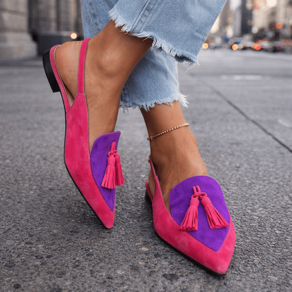 Lorenia™ | Pièce Mules Élégance Colorée à Pompons