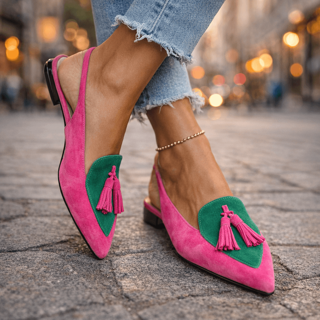 Lorenia™ | Pièce Mules Élégance Colorée à Pompons