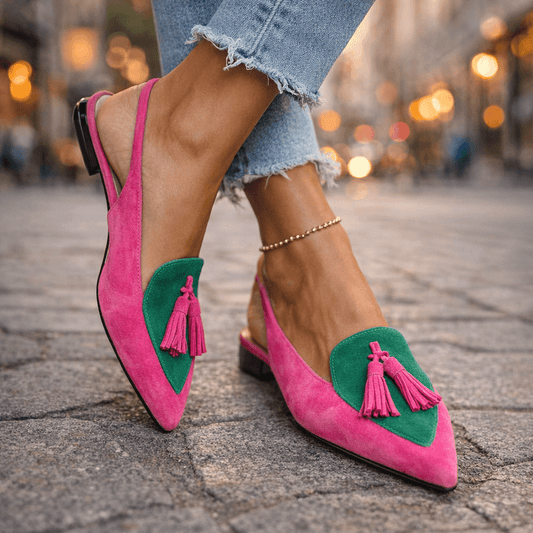 Lorenia™ | Pièce Mules Élégance Colorée à Pompons