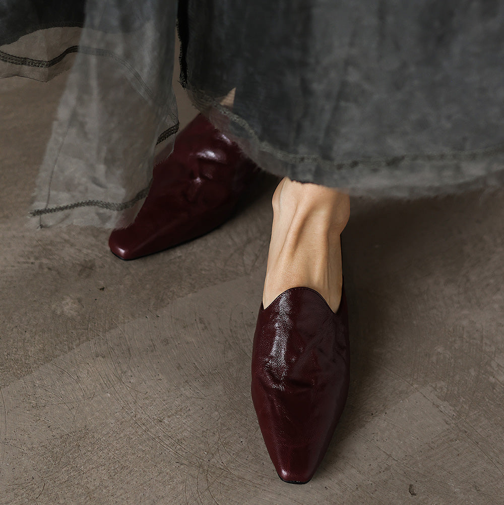 Léonia™ | Sandales Mules en cuir pleine fleur