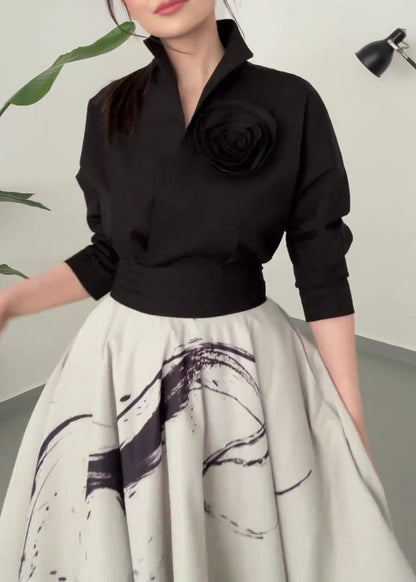 Sidonie™ | Pull Black à fleurs