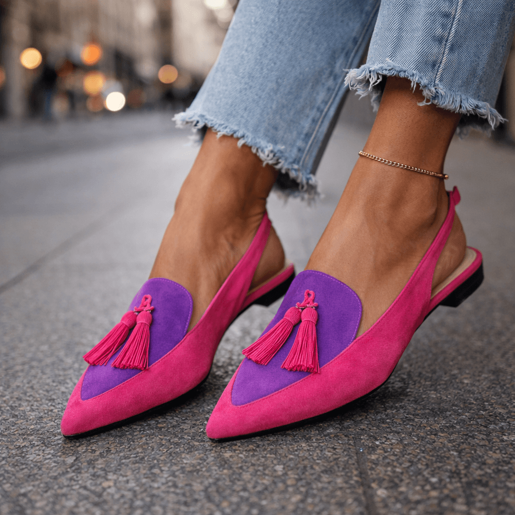 Lorenia™ | Pièce Mules Élégance Colorée à Pompons