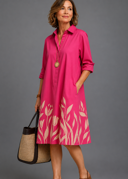 Lysélia™ | Robe chemise midi chic