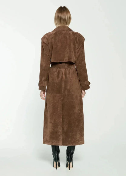 Marine™ | Trench longue en suédine