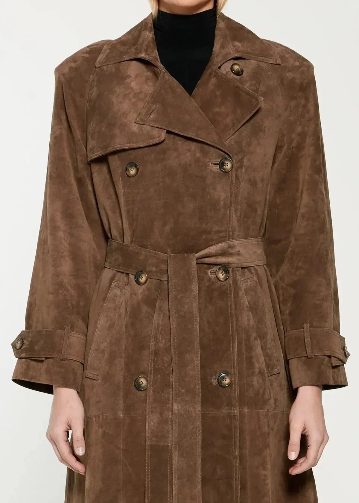 Marine™ | Trench longue en suédine