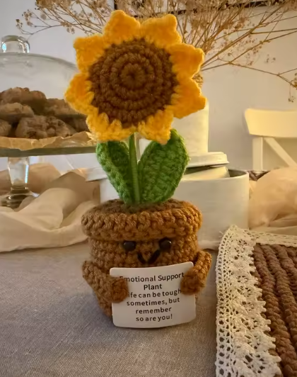 Cute Crochet Pocket Hug Doll | Positive Message Mini Plush | Funny Knitted Emotional Support Gift | Potato Avocado Bee Turtle Duck