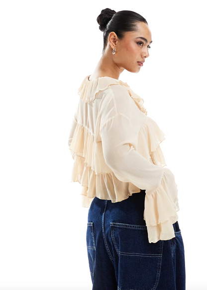 Ombeline™ | Top col V en dentelle up