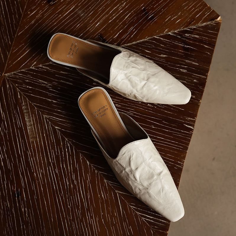 Léonia™ | Sandales Mules en cuir pleine fleur