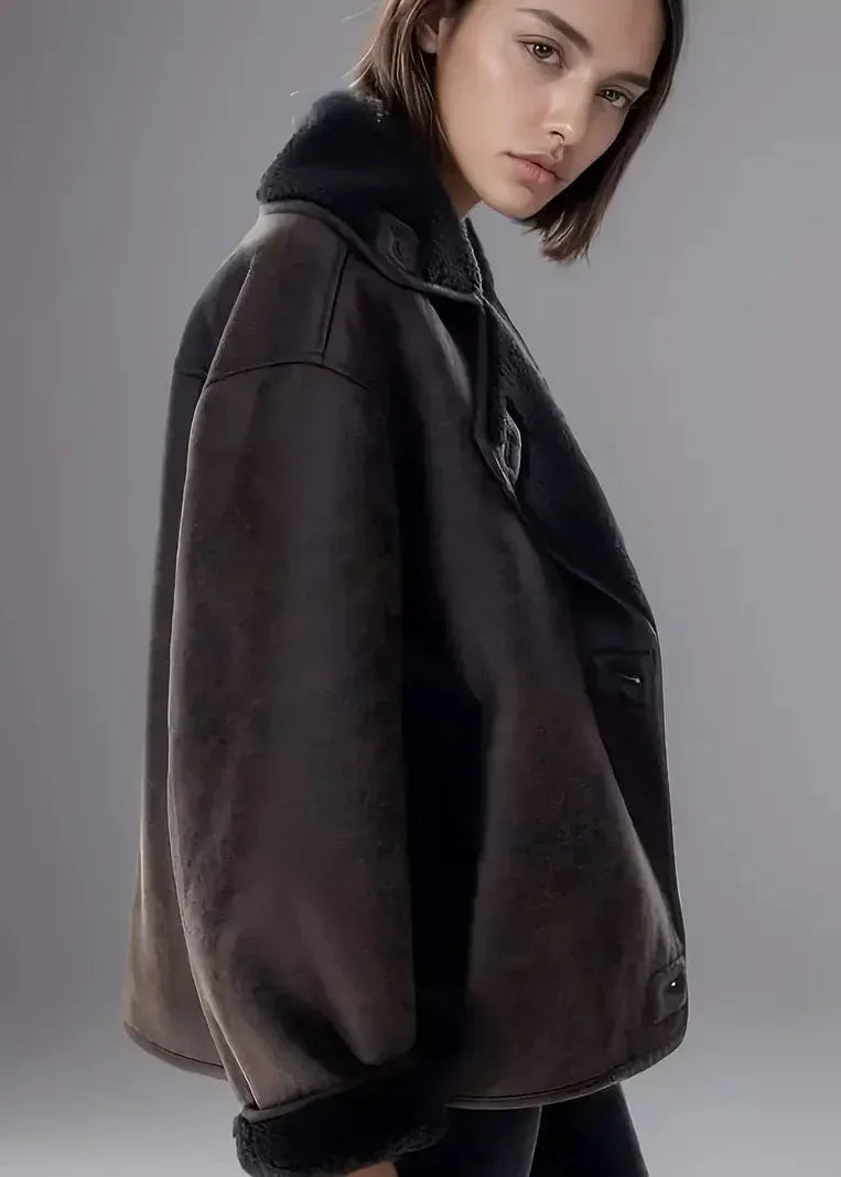 Fiorella™ | Veste longue Effet Cuir