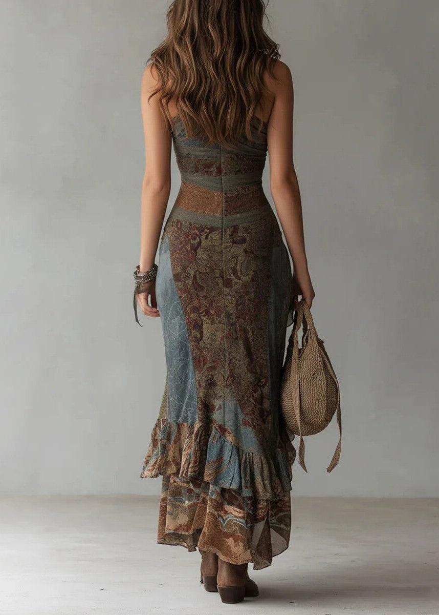 Éloïria™ | Robe asymétrique imprimé bohème