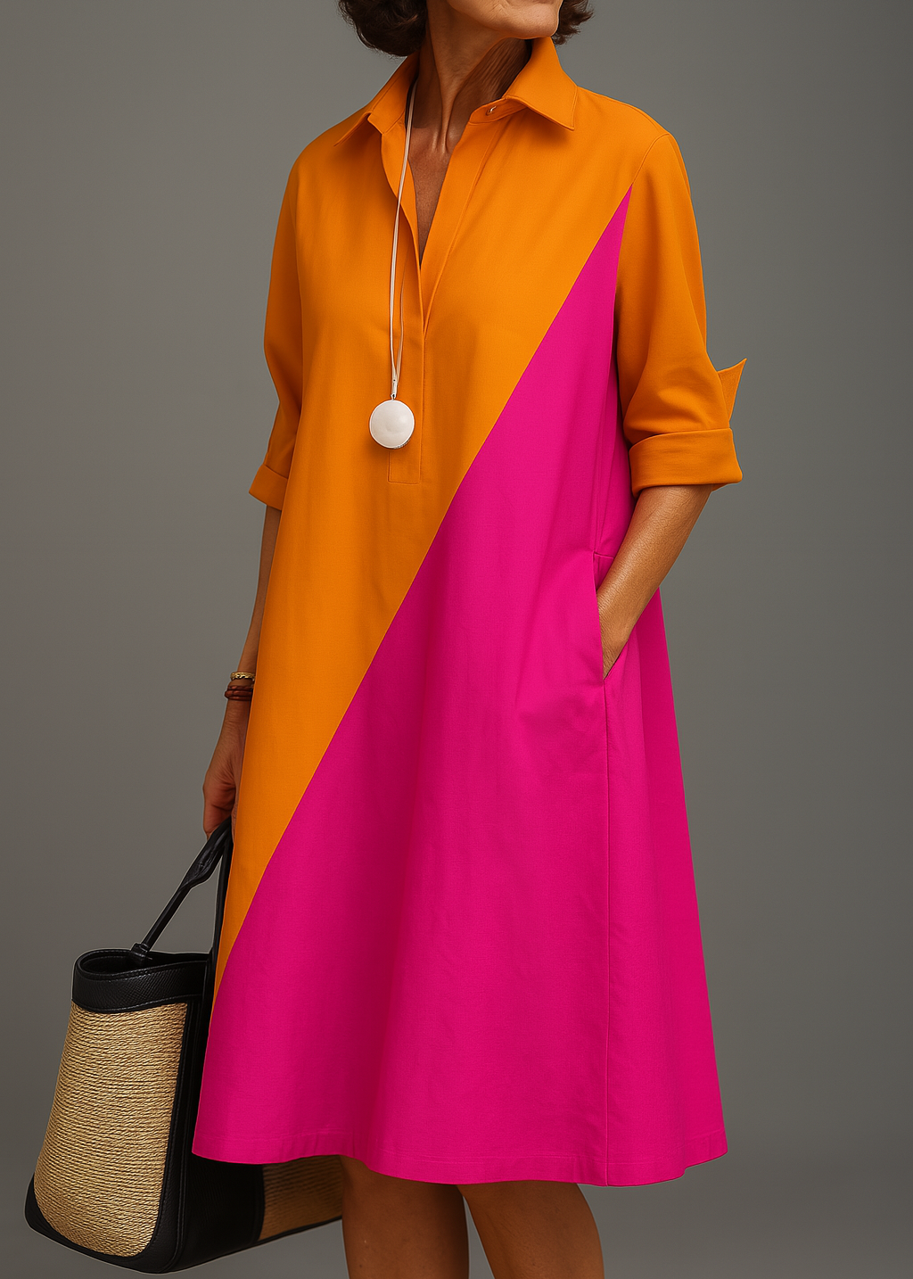 Élodia™ | Robe chemise midi raffinée