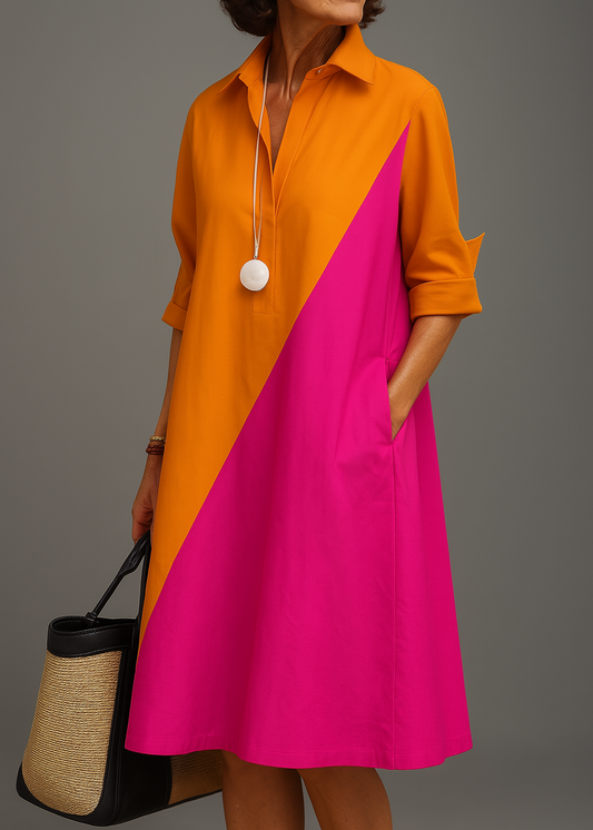 Élodia™ | Robe chemise midi raffinée