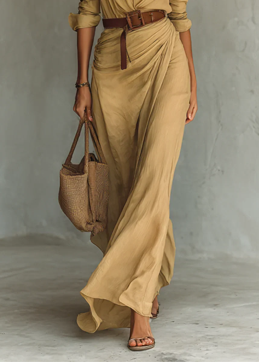Solénelle™ | Robe longue fluide ceinturée