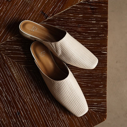 Maëlla™ | Sandales Mules tressées en cuir pleine fleur