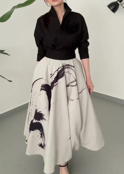 Sidonie™ | Pull Black à fleurs