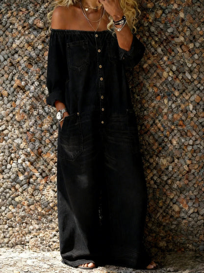Lisiane™ | Combinaison Denim Décontractée À Manches Longues