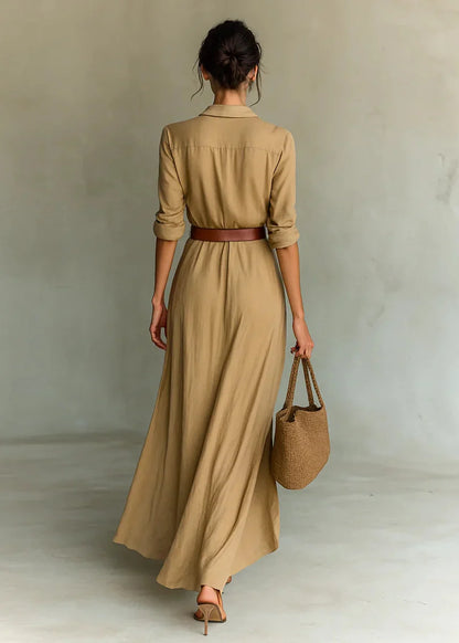Solénelle™ | Robe longue fluide ceinturée