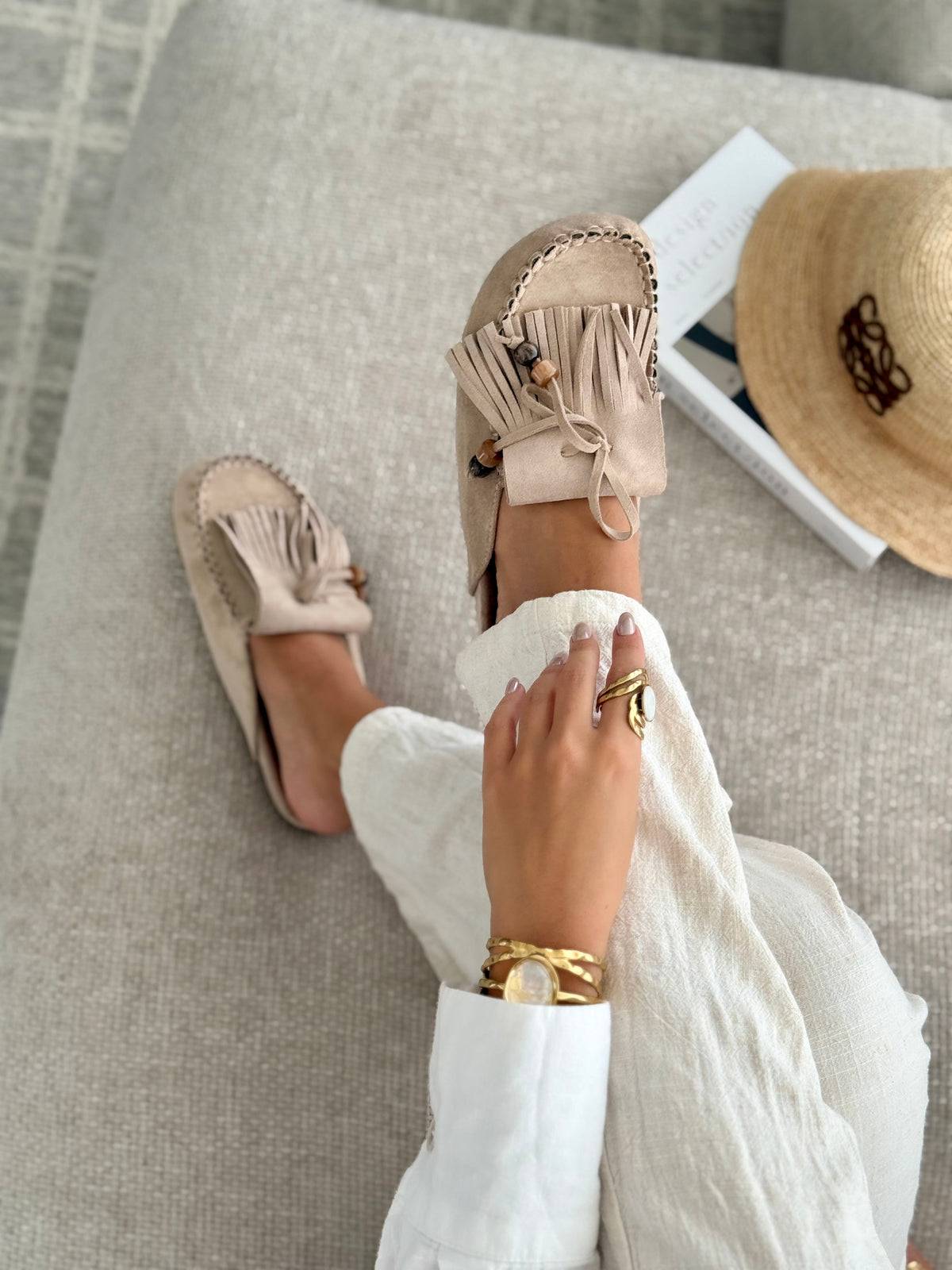 Maëllelle™ | Mocassins Mules Bohèmes à Franges