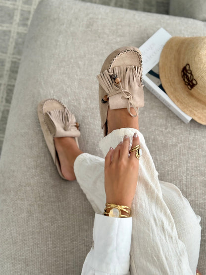 Maëllelle™ | Mocassins Mules Bohèmes à Franges