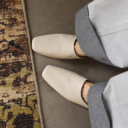 Maëlla™ | Sandales Mules tressées en cuir pleine fleur