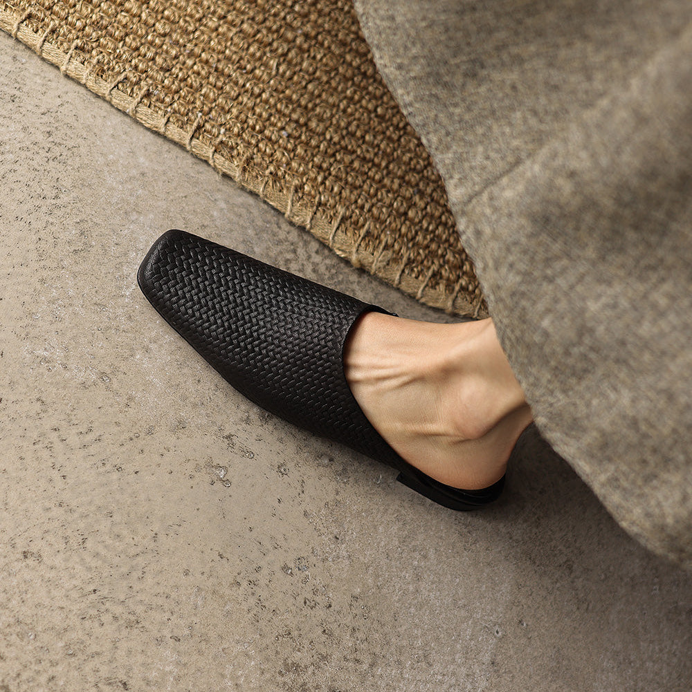 Maëlla™ | Sandales Mules tressées en cuir pleine fleur