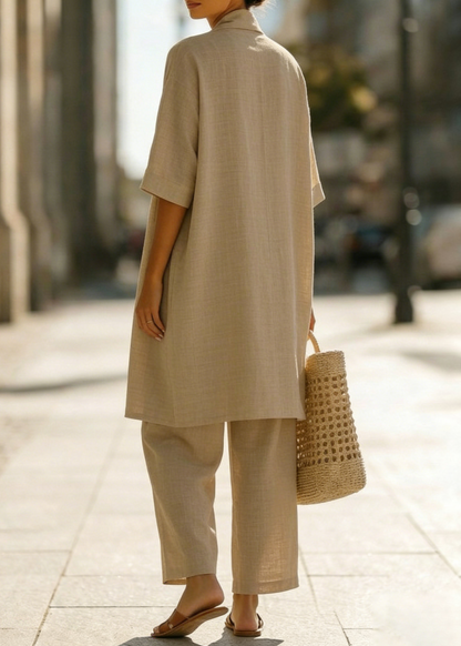 Abria™ | Ensemble Trois Pièces Minimaliste en Coton et Lin