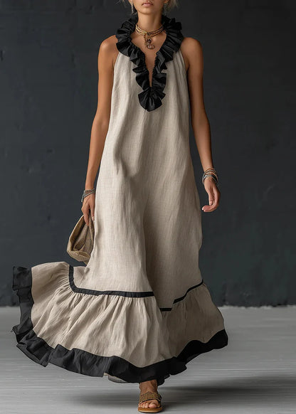 Sérénia™ | Robe Longue Fluide à Volants Chic