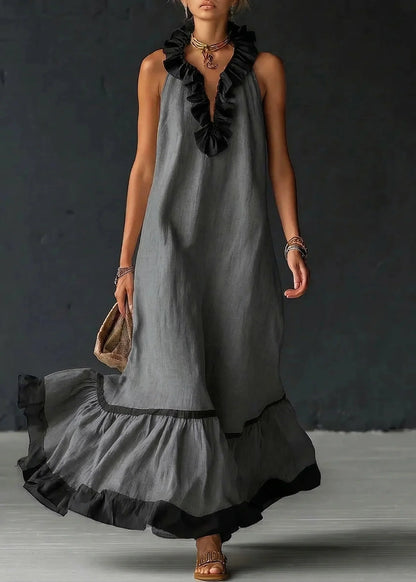 Sérénia™ | Robe Longue Fluide à Volants Chic