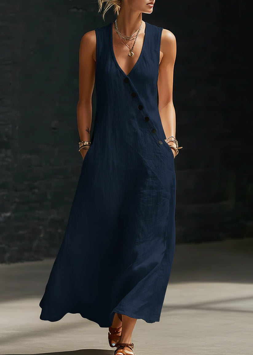 Sophia™ | Robe longue Boutonnée Minimaliste