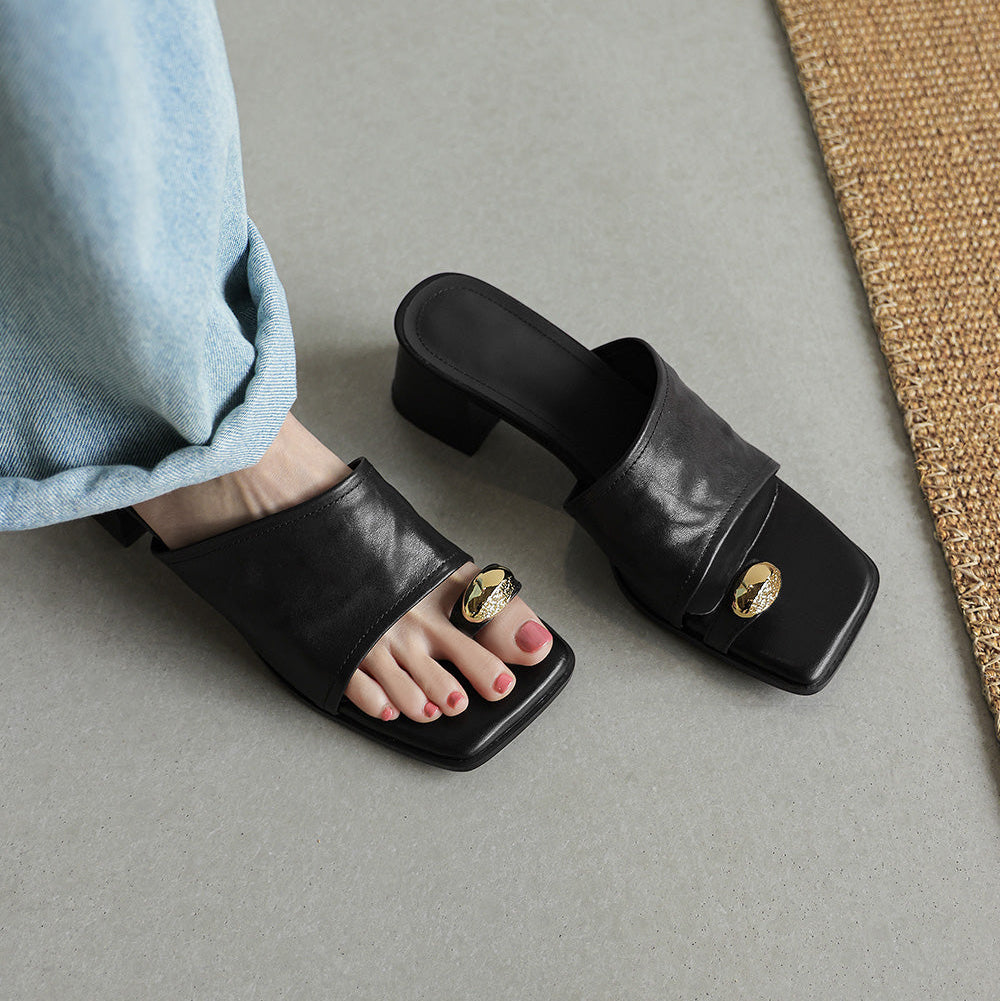 Rosalia™ | Sandales en cuir d'agneau à talon élégant